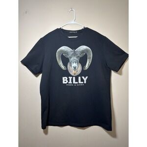 Streetz Iz Watchin Billy Goat Graphic T-Shirt Mens Black Streetwear Ram Head Tee